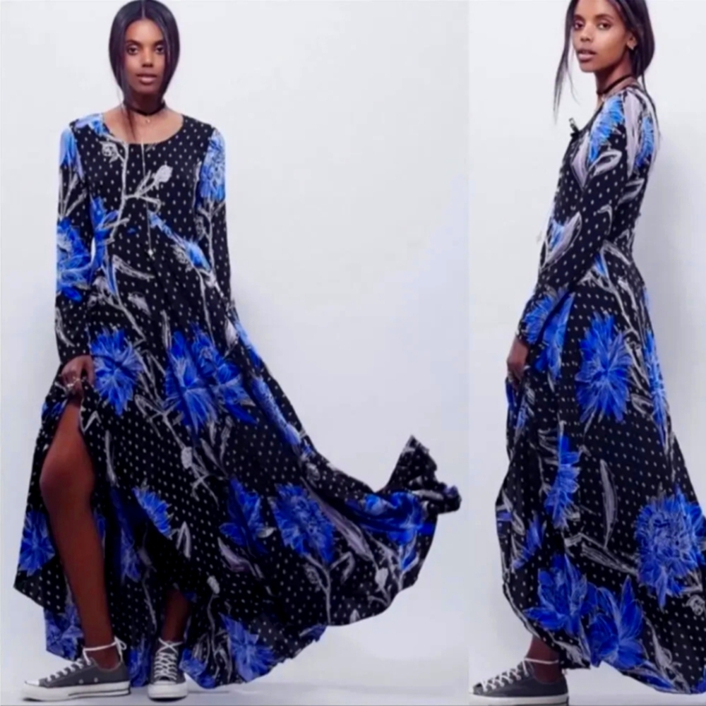 Free People Long Sleeve Maxi Dress